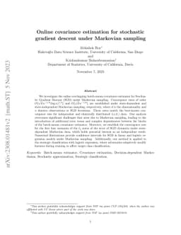 Online covariance estimation for stochastic gradient descent under
  Markovian sampling
