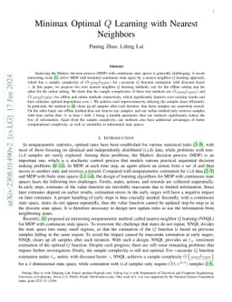 Minimax Optimal Q Learning with Nearest Neighbors