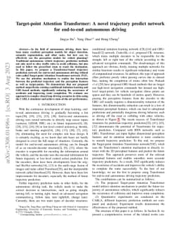 Target-point Attention Transformer: A novel trajectory predict network
  for end-to-end autonomous driving