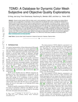 TDMD: A Database for Dynamic Color Mesh Subjective and Objective Quality
  Explorations