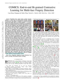 COMICS: End-to-end Bi-grained Contrastive Learning for Multi-face
  Forgery Detection