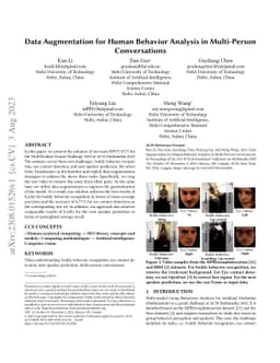 Data Augmentation for Human Behavior Analysis in Multi-Person
  Conversations