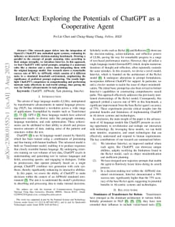 InterAct: Exploring the Potentials of ChatGPT as a Cooperative Agent
