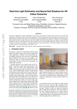 Real-time Light Estimation and Neural Soft Shadows for AR Indoor
  Scenarios