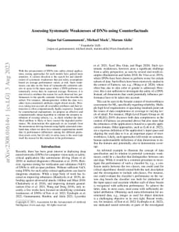 Assessing Systematic Weaknesses of DNNs using Counterfactuals