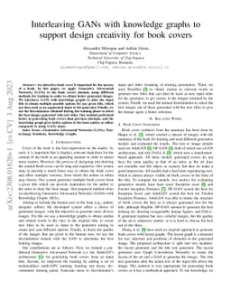 Interleaving GANs with knowledge graphs to support design creativity for
  book covers