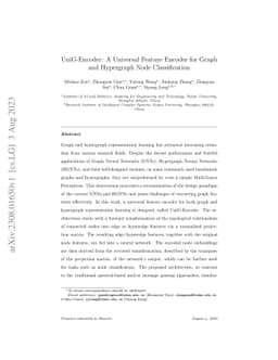 UniG-Encoder: A Universal Feature Encoder for Graph and Hypergraph Node
  Classification