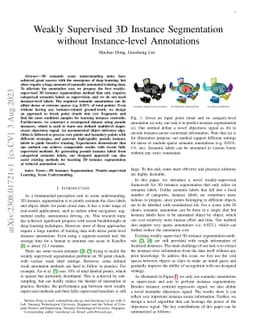 Weakly Supervised 3D Instance Segmentation without Instance-level
  Annotations