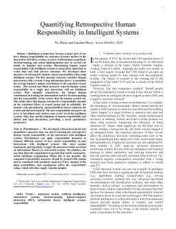 Quantifying Retrospective Human Responsibility in Intelligent Systems