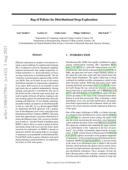 Bag of Policies for Distributional Deep Exploration