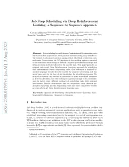 Job Shop Scheduling via Deep Reinforcement Learning: a Sequence to
  Sequence approach