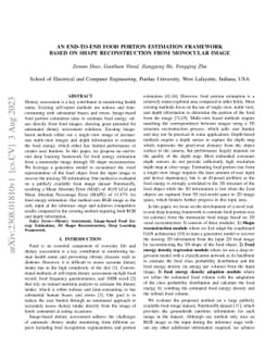 An End-to-end Food Portion Estimation Framework Based on Shape
  Reconstruction from Monocular Image