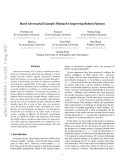 Hard Adversarial Example Mining for Improving Robust Fairness