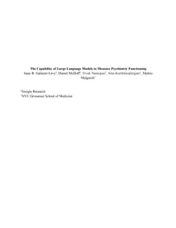 The Capability of Large Language Models to Measure Psychiatric
  Functioning