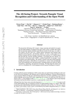The All-Seeing Project: Towards Panoptic Visual Recognition and
  Understanding of the Open World