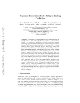 Sequence-Based Nanobody-Antigen Binding Prediction
