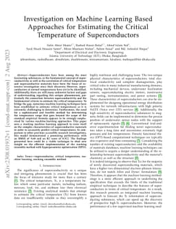 Investigation on Machine Learning Based Approaches for Estimating the
  Critical Temperature of Superconductors