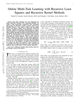 Online Multi-Task Learning with Recursive Least Squares and Recursive
  Kernel Methods