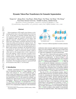 Dynamic Token-Pass Transformers for Semantic Segmentation