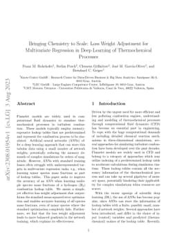Bringing Chemistry to Scale: Loss Weight Adjustment for Multivariate
  Regression in Deep Learning of Thermochemical Processes
