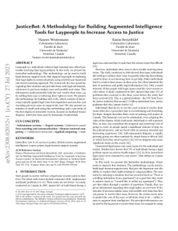 JusticeBot: A Methodology for Building Augmented Intelligence Tools for
  Laypeople to Increase Access to Justice