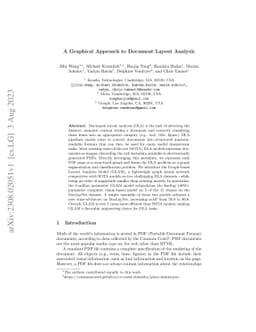 A Graphical Approach to Document Layout Analysis