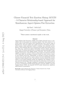 Chinese Financial Text Emotion Mining: GCGTS -- A Character
  Relationship-based Approach for Simultaneous Aspect-Opinion Pair Extraction