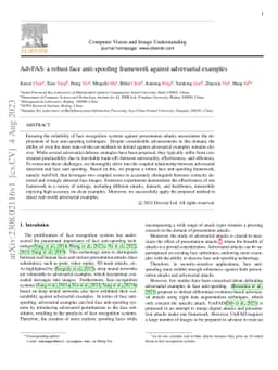 AdvFAS: A robust face anti-spoofing framework against adversarial
  examples