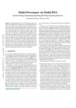 Model Provenance via Model DNA