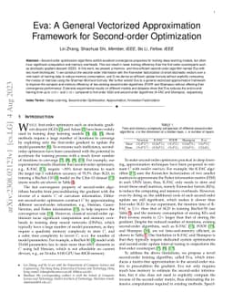 Eva: A General Vectorized Approximation Framework for Second-order
  Optimization