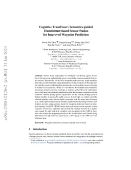 Cognitive TransFuser: Semantics-guided Transformer-based Sensor Fusion
  for Improved Waypoint Prediction