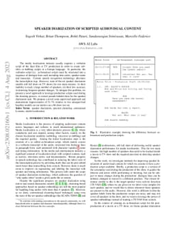 Speaker Diarization of Scripted Audiovisual Content