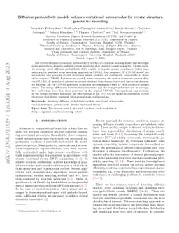 Diffusion probabilistic models enhance variational autoencoder for
  crystal structure generative modeling