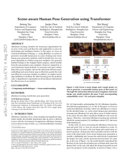 Scene-aware Human Pose Generation using Transformer