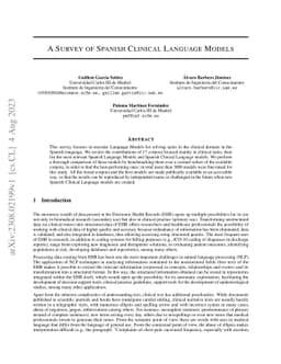 A Survey of Spanish Clinical Language Models
