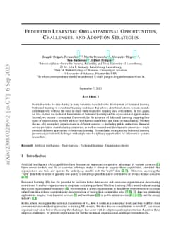 Federated Learning: Organizational Opportunities, Challenges, and
  Adoption Strategies