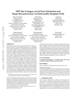 DTF-Net: Category-Level Pose Estimation and Shape Reconstruction via
  Deformable Template Field