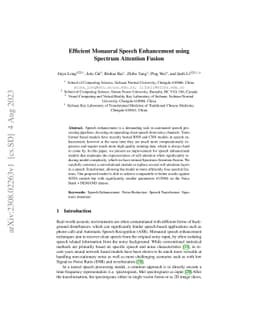 Efficient Monaural Speech Enhancement using Spectrum Attention Fusion