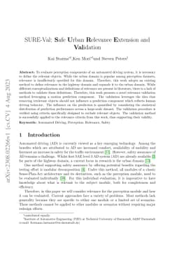SURE-Val: Safe Urban Relevance Extension and Validation