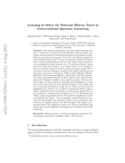 Learning to Select the Relevant History Turns in Conversational Question
  Answering