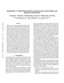 RegionBLIP: A Unified Multi-modal Pre-training Framework for Holistic
  and Regional Comprehension