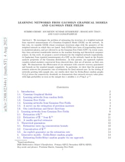 Learning Networks from Gaussian Graphical Models and Gaussian Free
  Fields