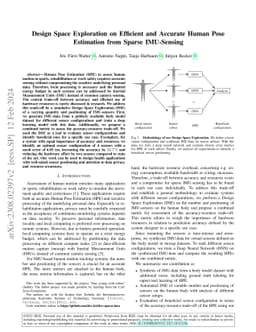 Design Space Exploration on Efficient and Accurate Human Pose Estimation
  from Sparse IMU-Sensing