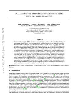 Evaluating the structure of cognitive tasks with transfer learning
