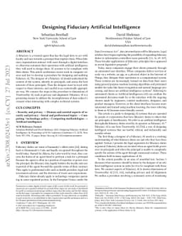 Designing Fiduciary Artificial Intelligence