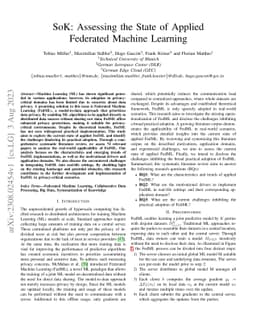 SoK: Assessing the State of Applied Federated Machine Learning