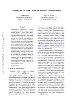 Adapting the NICT-JLE Corpus for Disfluency Detection Models