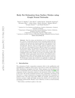 Body Fat Estimation from Surface Meshes using Graph Neural Networks