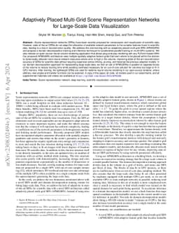 Adaptively Placed Multi-Grid Scene Representation Networks for
  Large-Scale Data Visualization