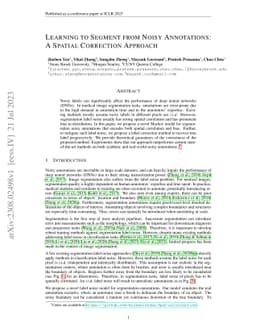 Learning to Segment from Noisy Annotations: A Spatial Correction
  Approach